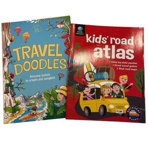 Travel Doodles & Kids Road Atlas Set Educational Travel Activity Books